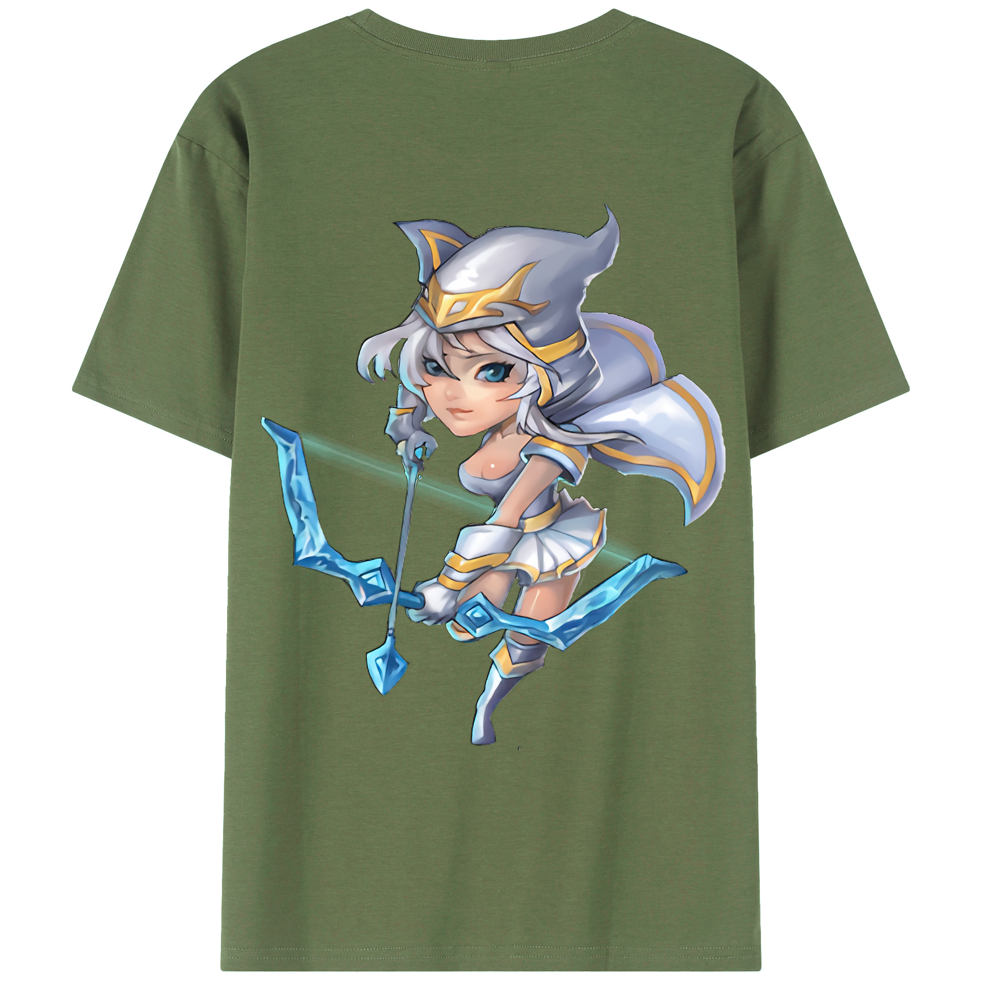 （画像用） リーグ・オブ・レジェンド League of Legends LOL 綿100％ メンズ半袖Tシャツ（バックプリント） 通気性